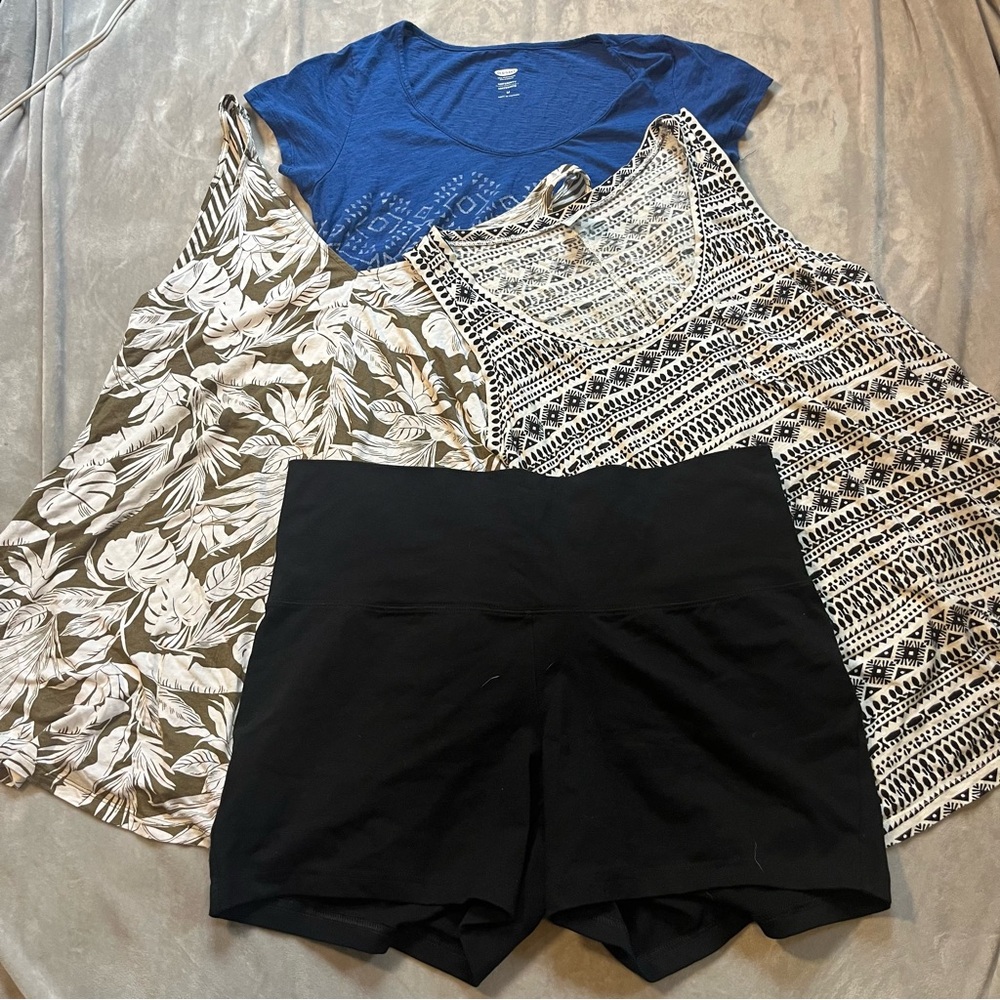 ☀️4 Piece Old Navy Maternity Summer Lot – Tank, Tee & Shorts Set